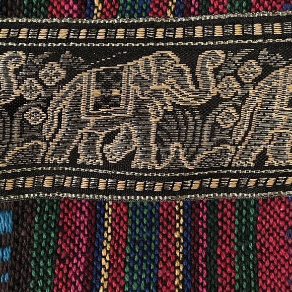 Hippie Festival Boho Colorful Shoulder Bag Women’s M Elephant Detail Tassels - Picture 8 of 11